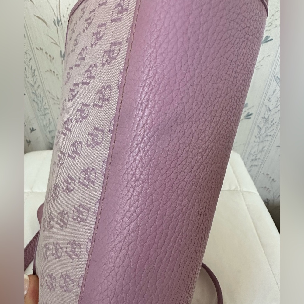 Dooney & Bourke Purple Canvas & Leather Monogram Crossbody - Picture 10 of 16